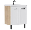 Lago 60.2D (Миранда) тумба EQUIL [tnLAGO60.2D-04], Белый матовый/Дуб сонома