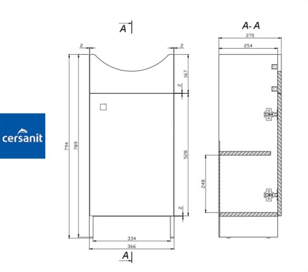 SATI 40 тумба Cersanit под умывальник (S567-001-DSM) Фото