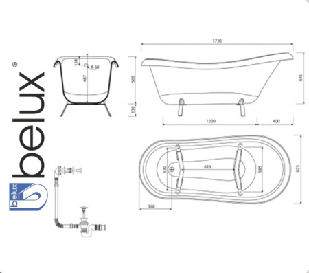 ЛАДЬЯ ВЛА 1700 ванна Belux [4810924220271] (золото, серебро, бронза)