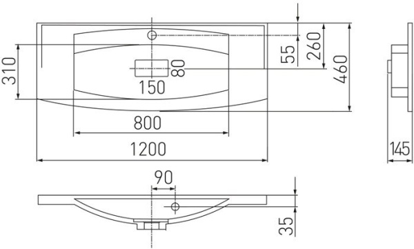Фото Умывальник Акватон Милан М 120x46 [1A70663KML010]