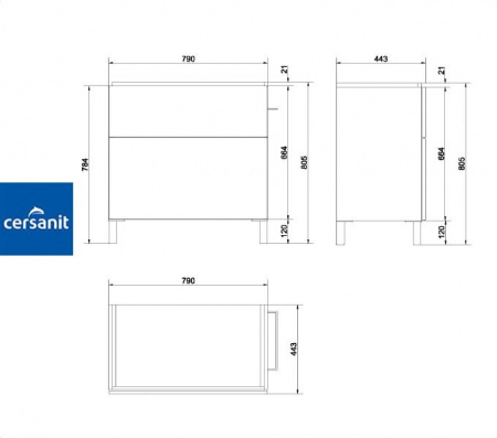 SMART 80 тумба Cersanit под умывальник (S568-021) Фото
