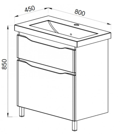 ЛАТТЭ 80 тумба АВН под умывальник (41.38 (1))