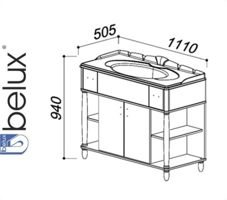 ФЛОРЕНЦИЯ Н 105-02 слоновая кость (37) тумба Белюкс под умывальник(4810924238610)