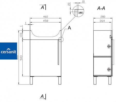 ARTECA 50 тумба Cersanit под умывальник (S624-002-DSM) Фото