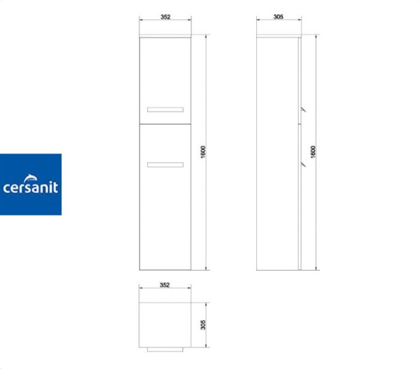 XANTIA 1600 шкаф-пенал Cersanit (S538-004)
