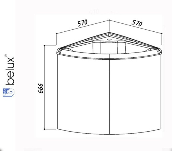 ЖИРОНА 580 Ж-580 Белюкс. Умывальник мебельный к тумбе.