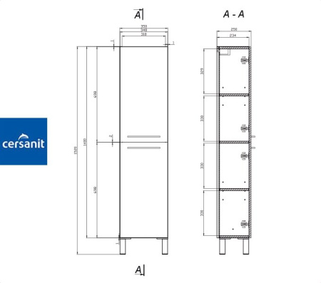 GALAXY 35 шкаф-пенал Cersanit (S572-010)