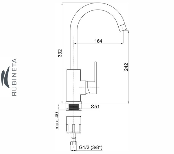 Фото Rubineta AXE-33 (BG) для мойки кухни