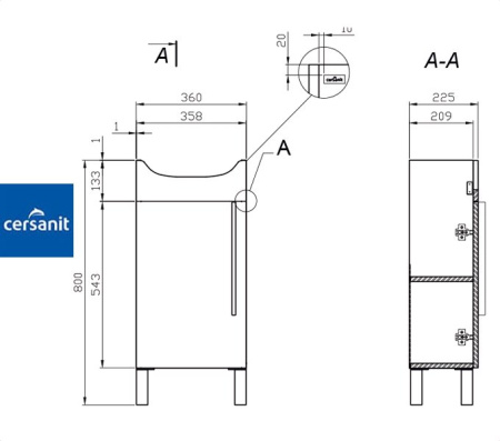 ARTECA 40 тумба Cersanit под умывальник (S624-003-DSM) Фото