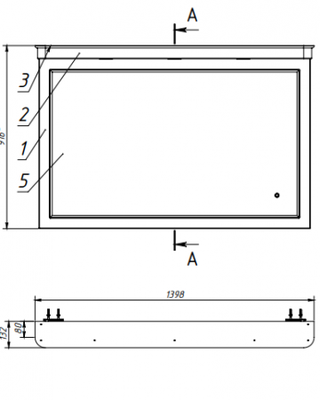 ТОЛЕДО В 150 (1) зеркало Белюкс (4810924256676) Фото