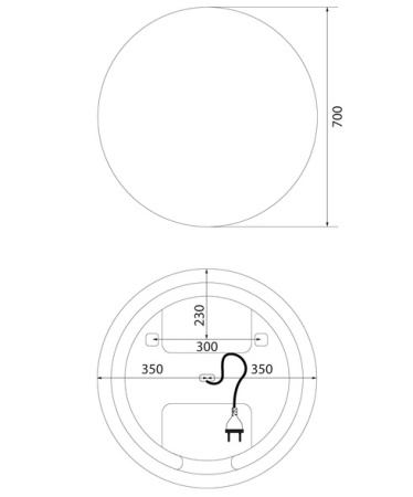 Bild 70 зеркало IDDIS [BIL70T0i98], с подсветкой и подогревом