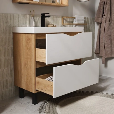 Barney 80.2Y (9696) тумба VOLNA [tnBARNEY80.2Y-04], Белый/Дуб гудзон