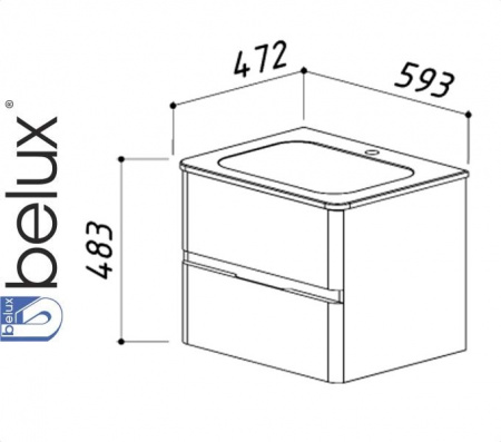 ТЕРРА-ЛАЙТ Н 60-02 (1) тумба Белюкс под умывальник (4810924223289)