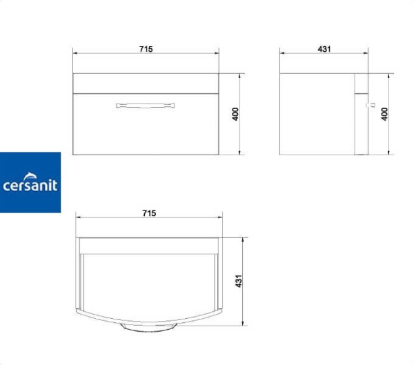 Фото PURE 80 тумба Cersanit под умывальник (S910-014)