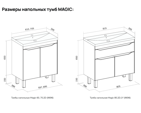 Magic 60.2D (9696) тумба VOLNA [tnMagic60.2D-43]