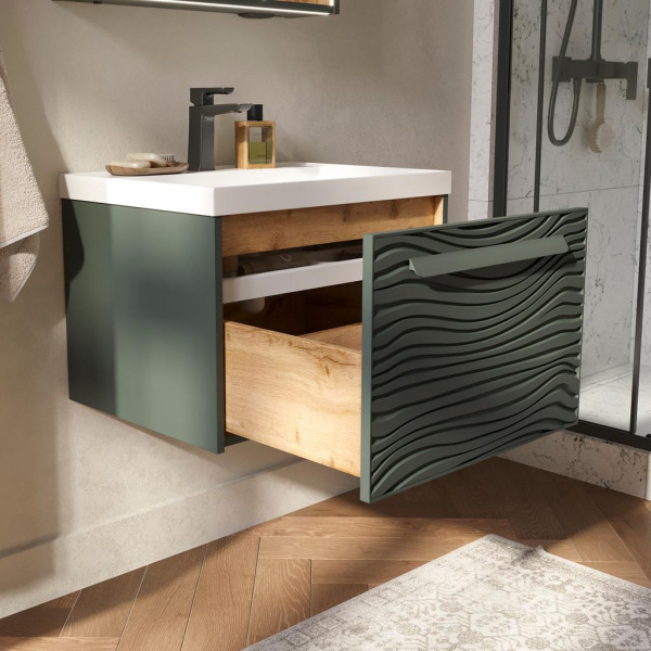 Gleam 60.1Y тумба EQUIL [tpGLEAM60.1Y-34], Зеленый камень/Дуб вотан