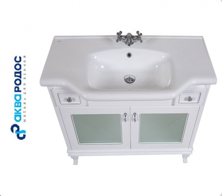 БЕАТРИЧЕ ЛЮКС 100 патина хром тумба Аква Родос с умывальником Нью Классик (АР0001841)