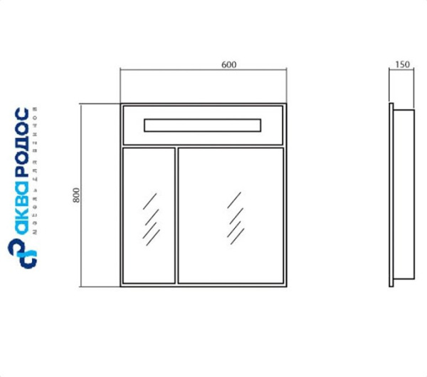 НИКА 60 зеркало-шкаф Аква Родос (HC0000022)