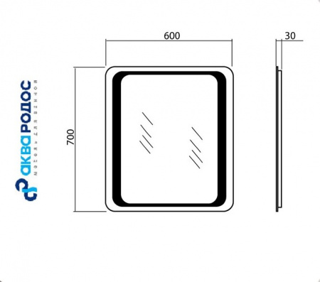 ОМЕГА 60 зеркало Аква Родос (АР0001522) Фото