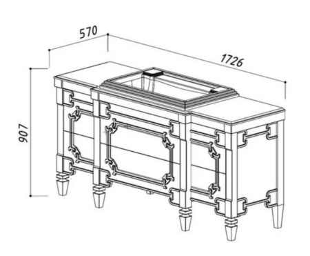 КАСТИЛИЯ Н 170-06 поталь золото (110) тумба Белюкс под умывальник (4810924247667)