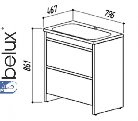 МАДРИД Н 80-02 (1) тумба Белюкс под умывальник (4810924241306) Фото