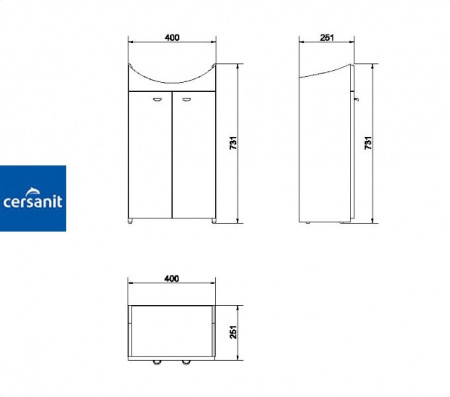 BIANCO 50 тумба Cersanit под умывальник (S509-005-DSM)