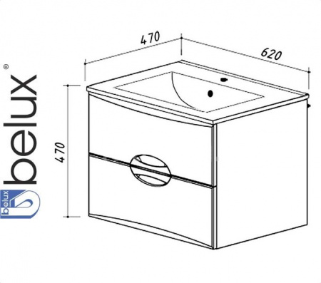 ТЕРРА-БЕРГАМО Н 60-02 (1) тумба Белюкс под умывальник (4810924220370) Фото