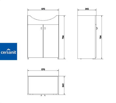 BIANCO 60 тумба Cersanit под умывальник (S509-031-DSM) Фото