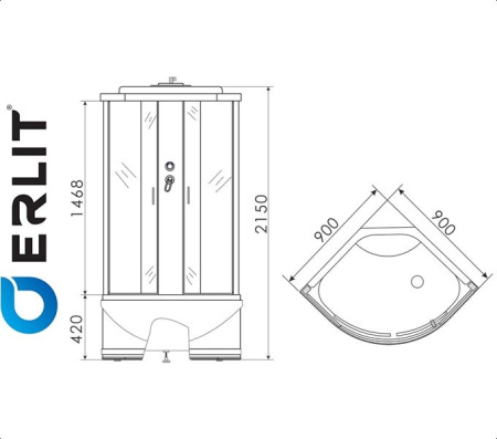Душевая кабина ERLIT ER 3509TP-C3 для ванной комнаты