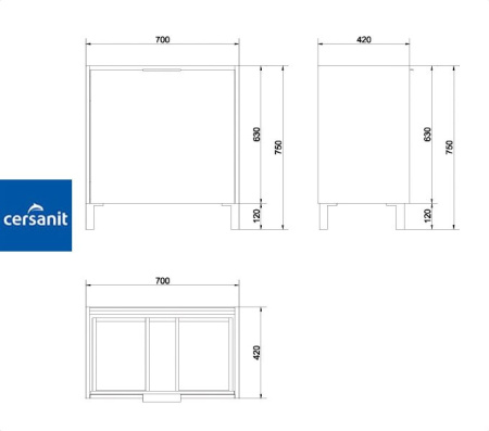TAZA 80 тумба Cersanit под умывальник (S615-007)