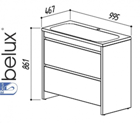 МАДРИД Н 100-02 (1) тумба Белюкс под умывальник (4810924241313)
