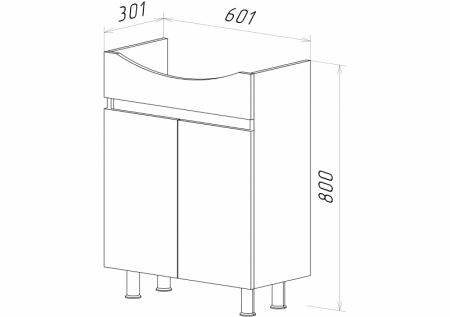 АМУР 60 тумба Misty под умывальник (Э-Аму01060-021Н)