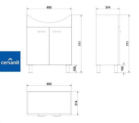 ALPINA 65 тумба Cersanit под умывальник (S516-004-DSM)