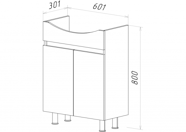 АМУР 60 тумба Misty под умывальник (Э-Аму01060-021Н)