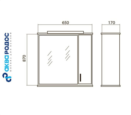 АССОЛЬ 65 зеркало Аква Родос (ОР0000066)