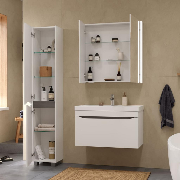 Prime LED 80 зеркало-шкаф VOLNA [szPRIME80]