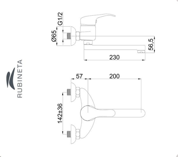 Фото Rubineta P-14 Star для ванны настенный