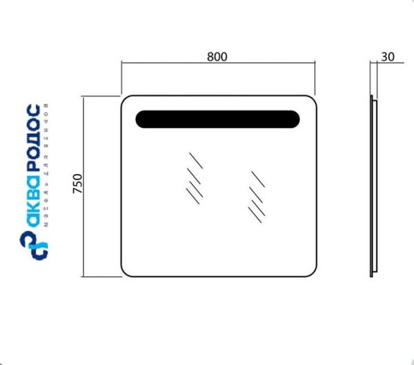 Фото ГАМА 80 зеркало Аква Родос (АР0001942)
