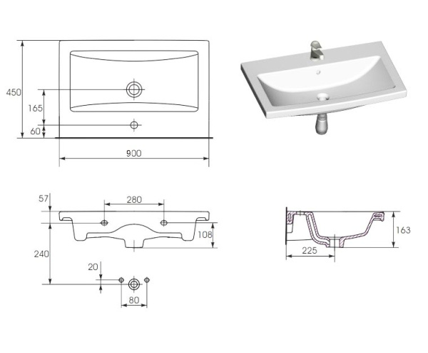ВИНТАЖ 90 Тумба подвесная с 2 ящ. дуб П-Вин01090-31542ЯП