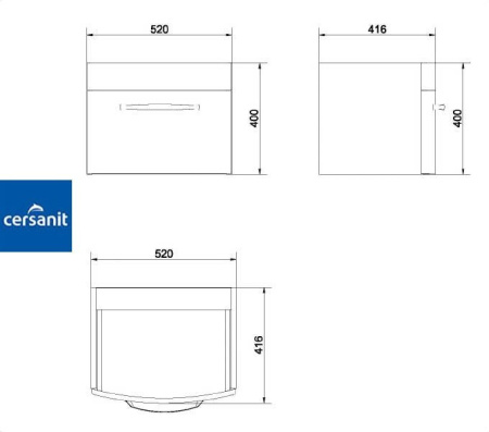 PURE 60 тумба Cersanit под умывальник (S910-005)