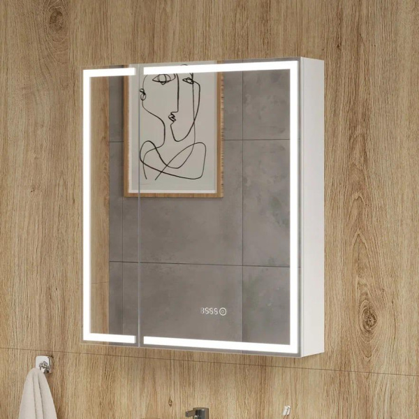 Corner LED 70 зеркало-шкаф EQUIL [szCORNER70], с часами