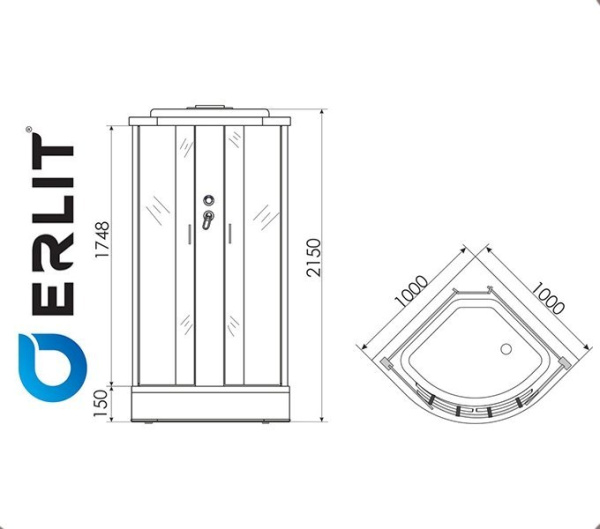 Фото Душевая кабина ERLIT ER 3510P-C4 для ванной комнаты