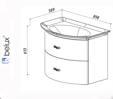 ВЕРСАЛЬ ВР 900 Белюкс. Умывальник мебельный к тумбе.