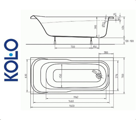 Ванна прямоугольная Kolo SENSA 160x70