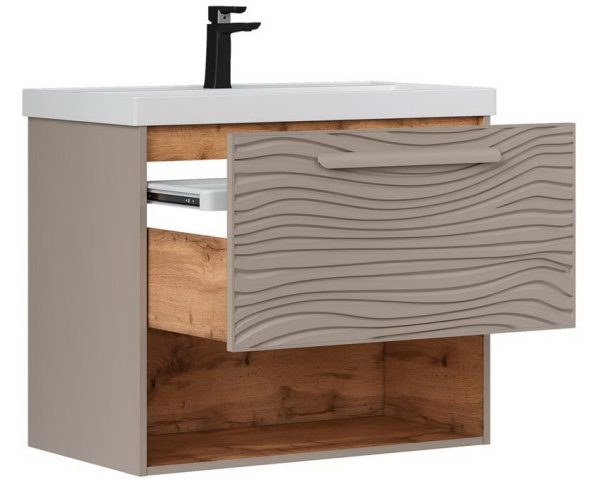 Gleam 80.1Y тумба EQUIL [tpGLEAM80.1Y.N-25], Амарок/Дуб вотан, с нишей