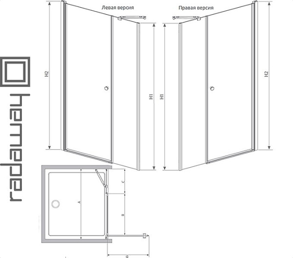 Душевая дверь RADAWAY EOS DWS для ванной комнаты