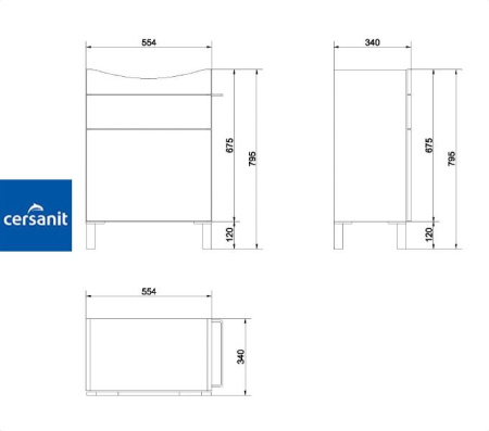 SMART 60 тумба Cersanit под умывальник (S568-018)