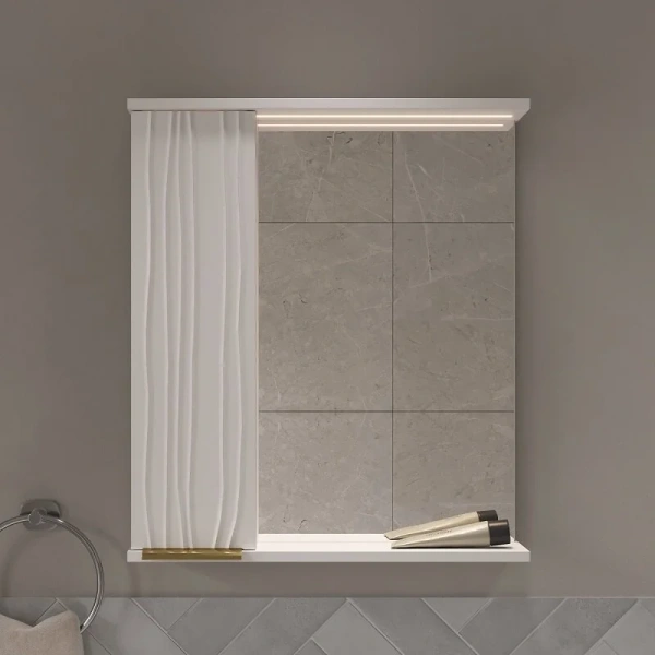 LottyGold 60 зеркало VOLNA [zsLOTTYGD60.L-04], левый, Белый матовый