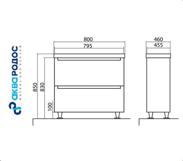 Фото HEADWAY 80 тумба Аква Родос с умывальником DELTA 80 (АР0001772)