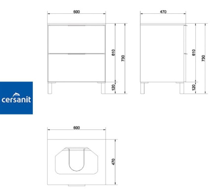 LAREDO 60 тумба Cersanit под умывальник (S300-002) Фото